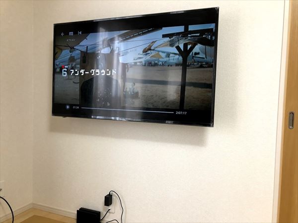 液晶テレビ壁掛け工事 茨城県取手市にて施工