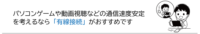 PCゲームや動画視聴のため、有線LANを引き込みたい