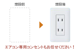 コンセント交換工事（エアコン専用コンセントもお任せください）