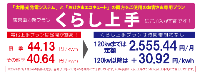 くらし上手にご加入が可能です