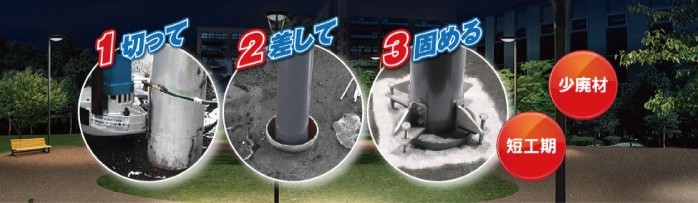 照明用ポール 街路灯リニューアル用ポール